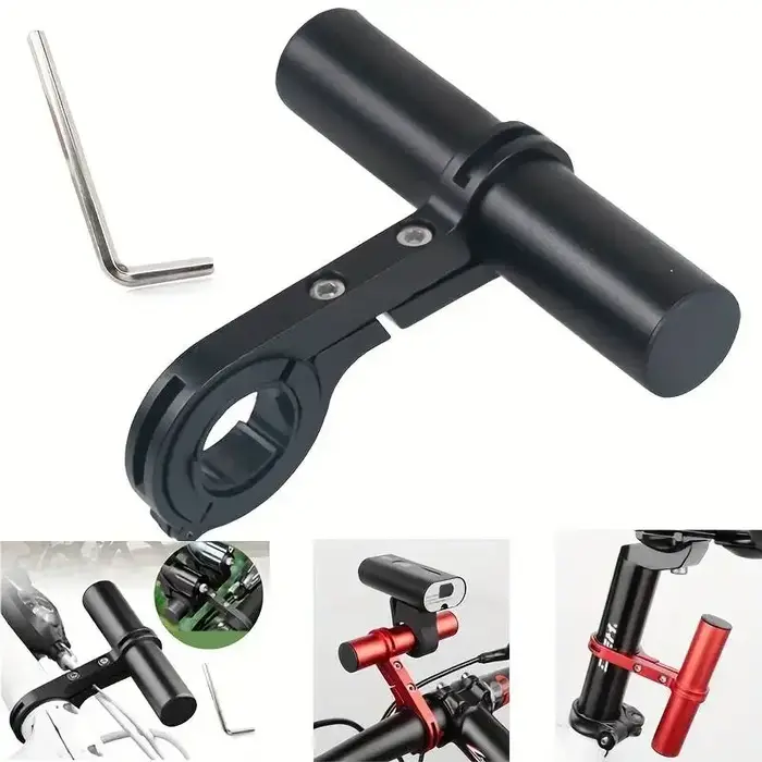 Support d'extension de guidon de vélo en alliage, double support de fixation pour cadre, support d'extension pour cyclisme, pince de fixation pour vélo, pince pour éclairage de vélo