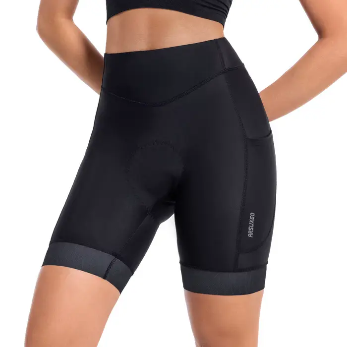 ARSUXEO Short de vélo rembourré pour femme