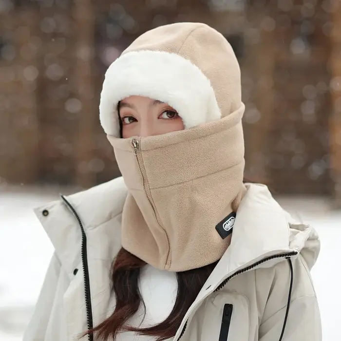 Guêtre de cou de cyclisme coupe-vent unisexe d'hiver avec conception de fermeture éclair casquette i