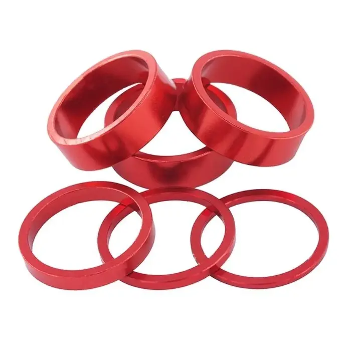 Rondelle de casque de vélo en alliage d'aluminium, 6 pièces/ensemble, rondelle de fourche avant de vélo de montagne, tige de vélo, entretoises de guidon, joint d'anneau 28.6mm