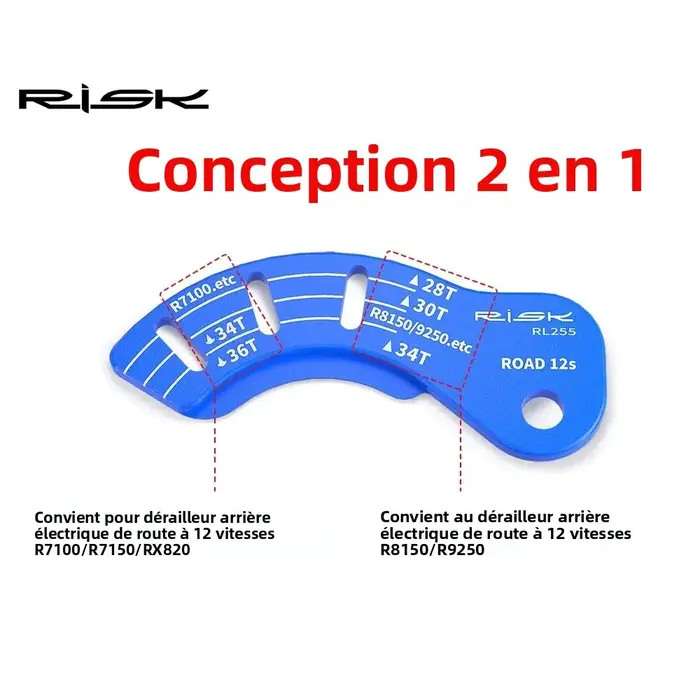 Outil de réglage du dérailleur arrière électrique 12T 1/2 RISK pour vélo de route