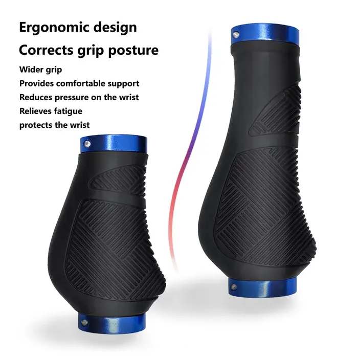 SHIZIWANGRI poignées de vélo en caoutchouc anti-dérapant longue courte VTT antichoc guidon couverture verrouillage sur poignée de cyclisme ergonomique