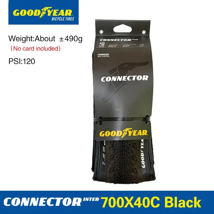 Pneu de vélo Goodyear Gravel Connector Speed/Slick/Inter Race 700 x 40C Tubeless Fold 120TPI Noir/M