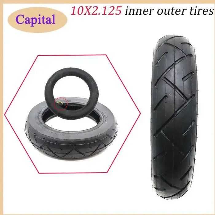 Pneu de trottinette électrique 10X2.125. Accessoires adaptés aux pneus en caoutchouc de 10 pouces