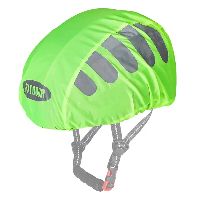 Housse de pluie pour casque de vélo en polyester imperméable et coupe-vent avec bandes réfléchissantes haute visibilité pour sécurité et confort urbain