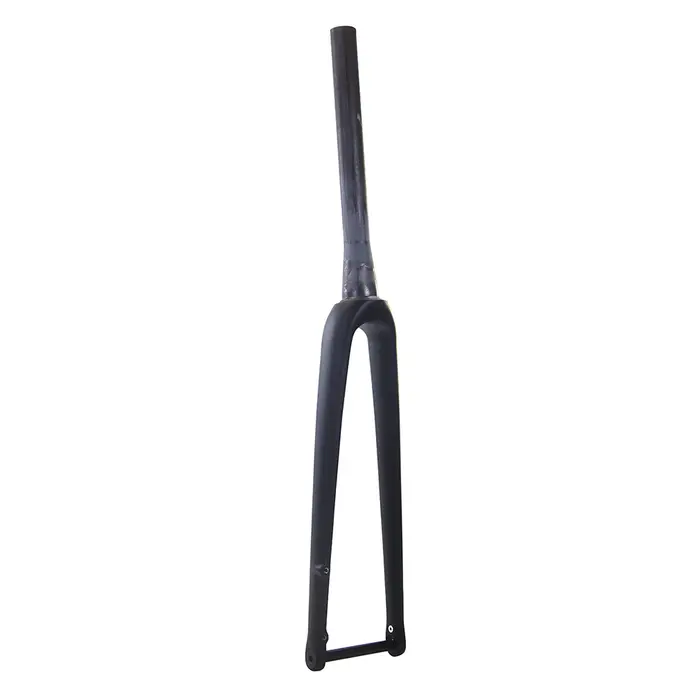 Fourche de vélo de route rigide en carbone, 700c 28.6mm 1 1/8 conique 1 1/2 axe traversant 100x12mm,