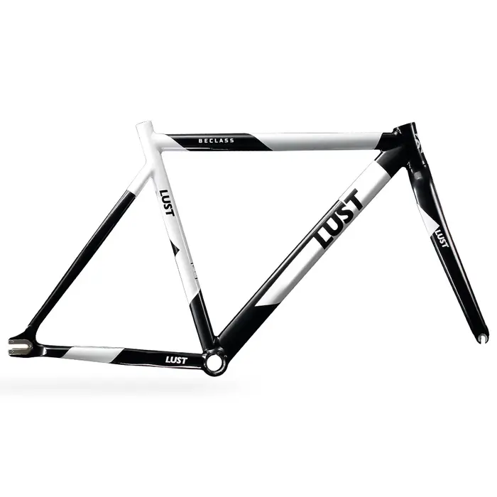 Cadre de vélo de route en alliage aluminium AL7005 avec fourche en carbone Lexon ultra léger pour vélo fixe ou vitesse unique blanc rouge