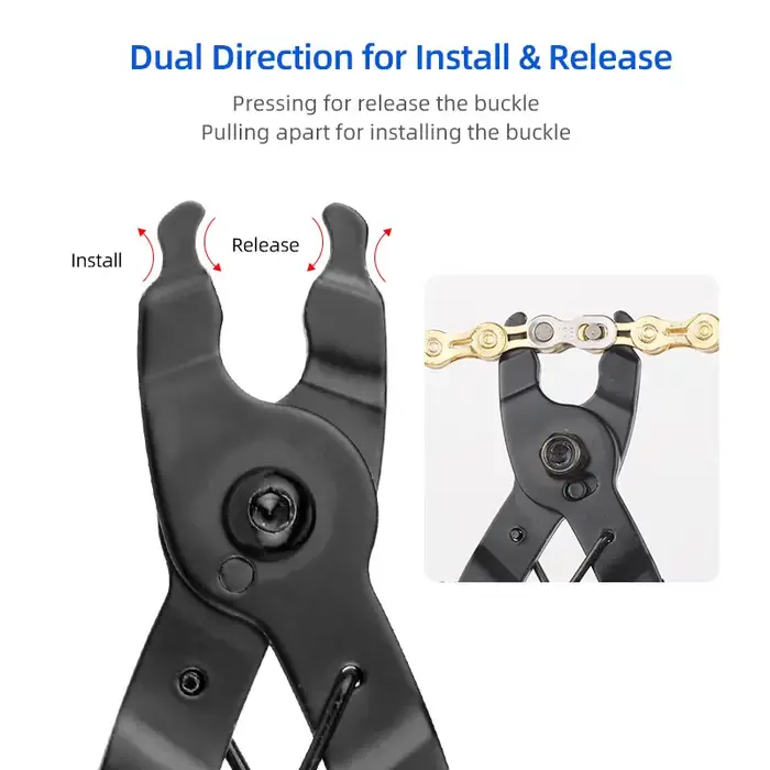 Pince de connecteur de lien Quik de chaîne de vélo et 6 paires de boucles magiques de vélo 6-12S, pi