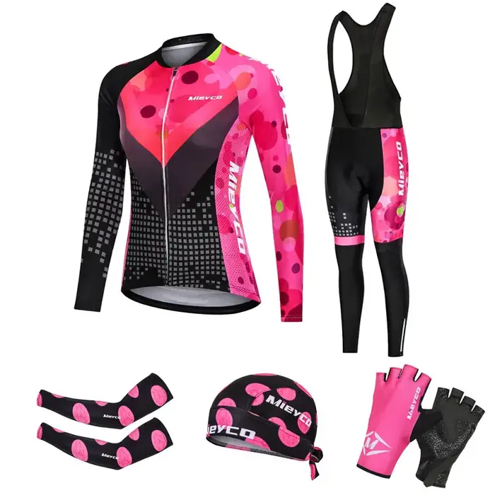 Ensemble de cyclisme pour femme : Maillot et pantalon longs pour VTT – Vêtements de sport