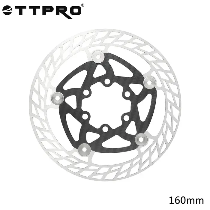 TTPRO Frein à disque de vélo ultraléger en fibre de carbone 140 mm 160 mm 180 mm avec rotors à 6 bou