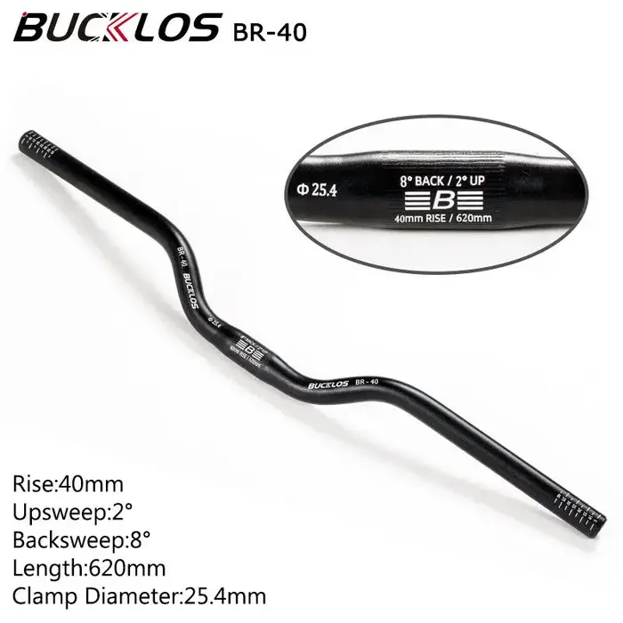 BUCKLOS VTT guidon 31.8mm 25.4mm vélo Riser barre 620/660/720/780mm en alliage d'aluminium vtt guido