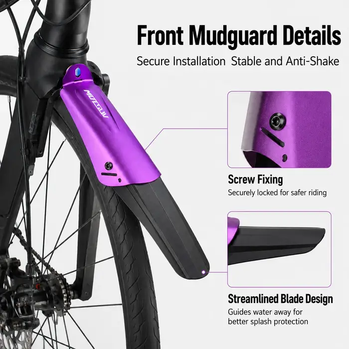 Garde-boue pour vélo pliant 14-20 pouces 412, en alliage d'aluminium et nylon, rétractable et réglable pour la conduite.