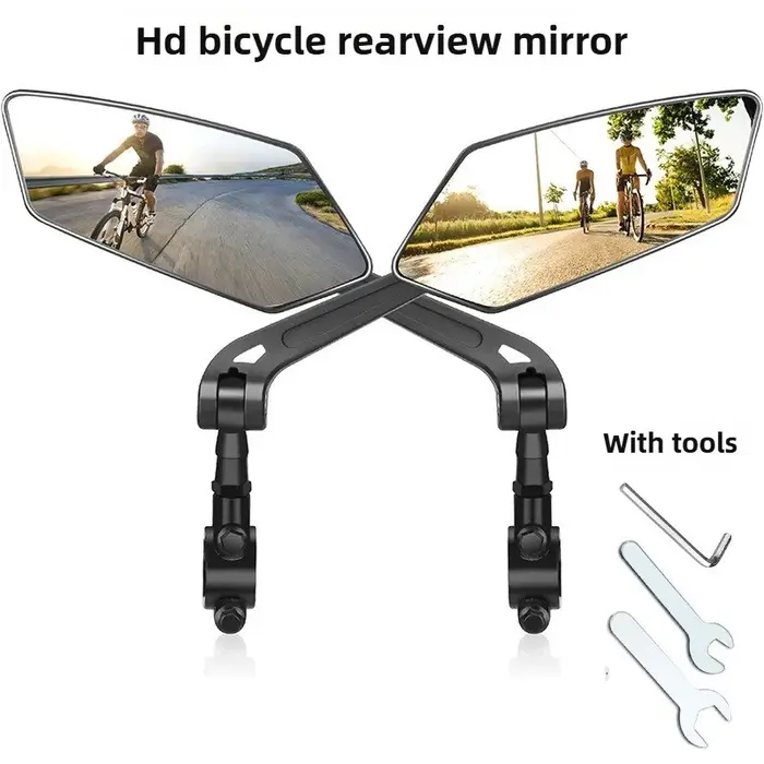 Rétroviseur de vélo, clair, large gamme, réflecteur de vue arrière, guidon réglable, miroir gauche droit