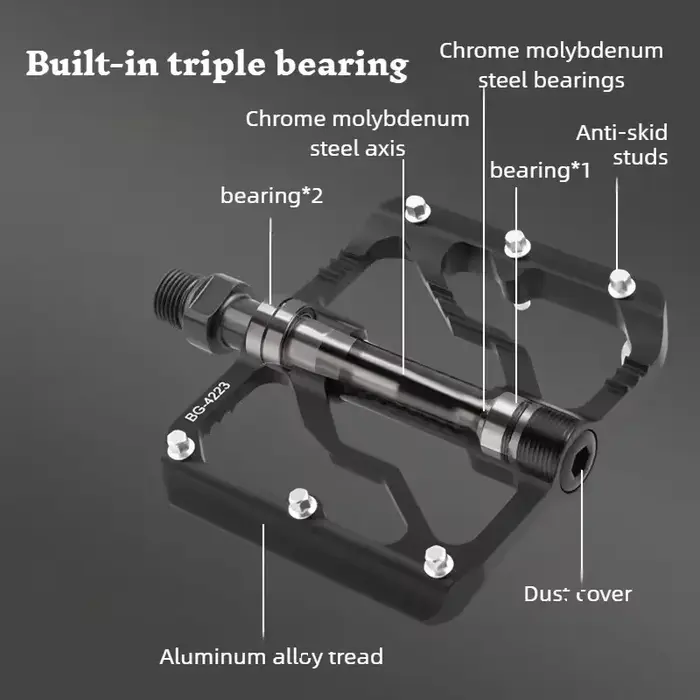 Pédale de vélo BENGGUO en alliage d'aluminium/axe CR-MO