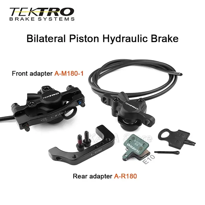Kit de freins à disque hydrauliques Tektro HD-E350 pour vélo électrique VTT et route en alliage d'aluminium avec huile minérale incluse