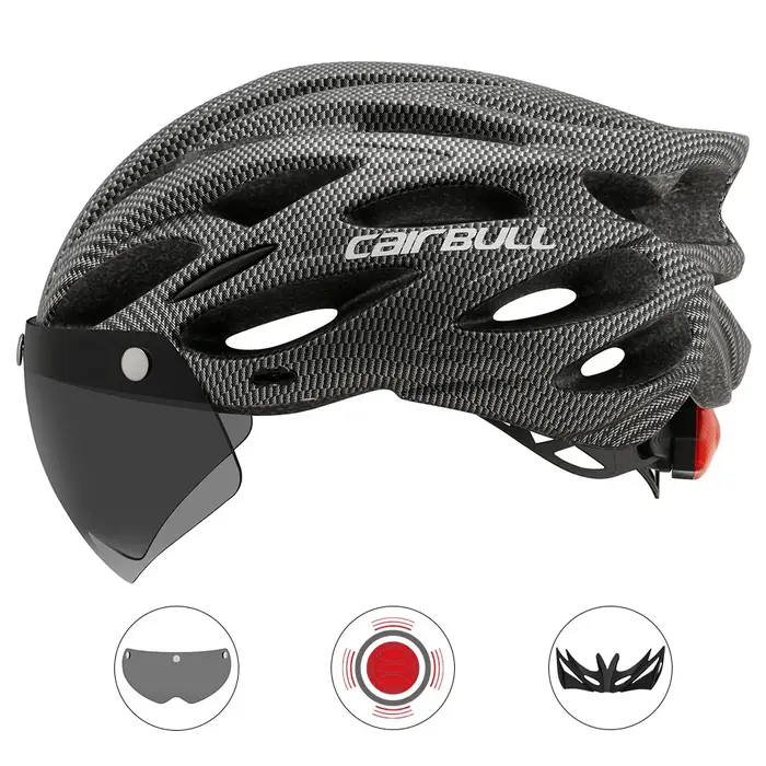Casque de vélo Cairbull Casques de montagne ultralégers moulés intergralement avec lunettes à visière amovible
