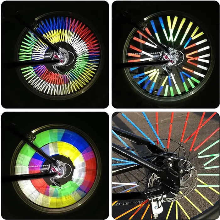12 pièces ~ 96 pièces rayons de roue de vélo réflecteurs bricolage vélos rayons réflecteur 8cm cycli