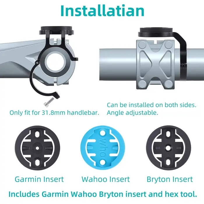 Support d'ordinateur pour guidon de vélo en alliage d'aluminium