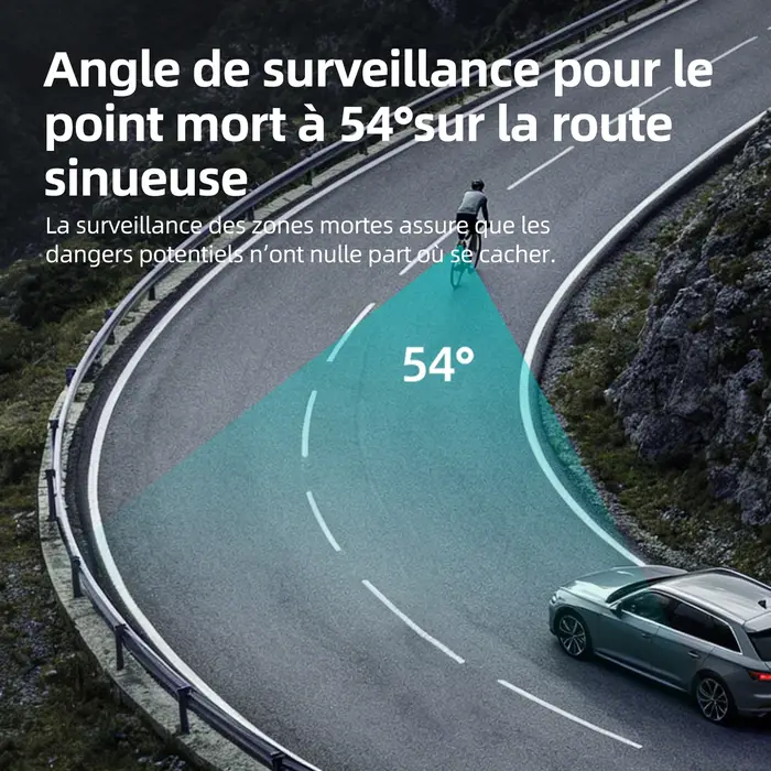 Feu arrière radar CYCLAMI LA150 pour vélo, feu stop intelligent, avertisseur de freinage, rechargeable, étanche IPX6, lampe arrière de sécurité pour cyclisme