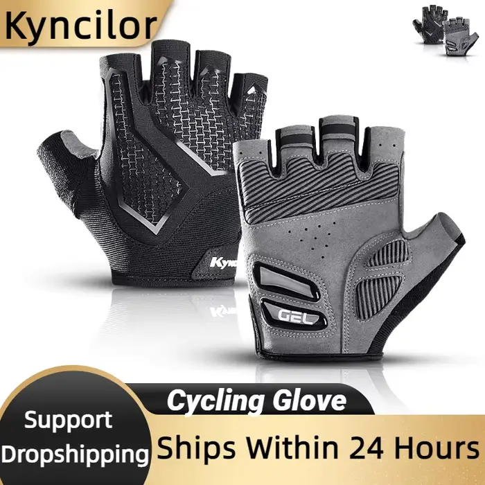 Gants de cyclisme demi-doigt pour hommes et femmes, en Silicone liquide, absorbant les chocs, respir