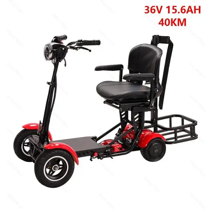 Scooter Électrique Pliable Tout Terrain avec Chariot de Golf