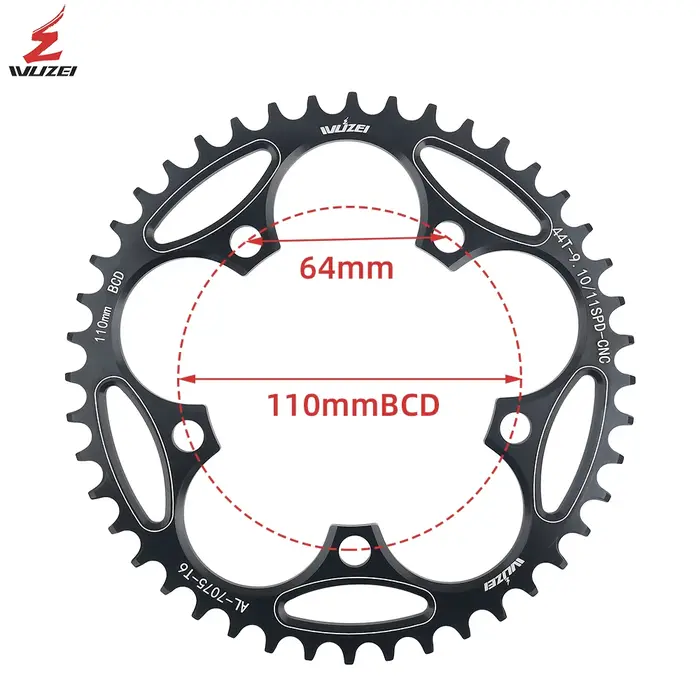 WUZEI vélo de route 110/130BCD plateau 36/38/40/42/44/46/48/50/52/54/56/58/60T 110BCD/130BCD route/doli de manivelle