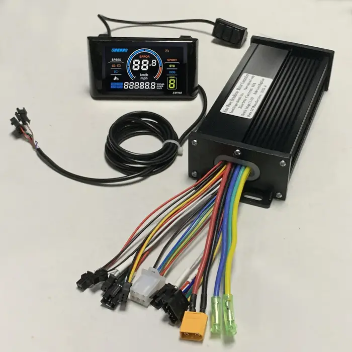 Contrôleur d'onde sinusoïdale de moteur sans balais de vélo électrique 36V 48V 60V 40A 1000W 1500W 2000W avec écran LCD couleur S900 pour Scooter e-mountain