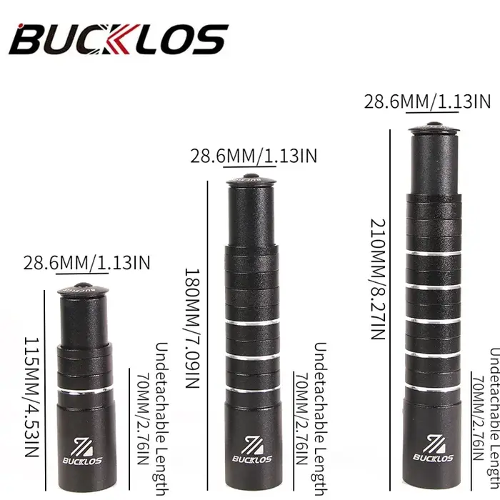 BUCKLOS tige de fourche de vélo montée jusqu'à 115mm 180mm 210mm