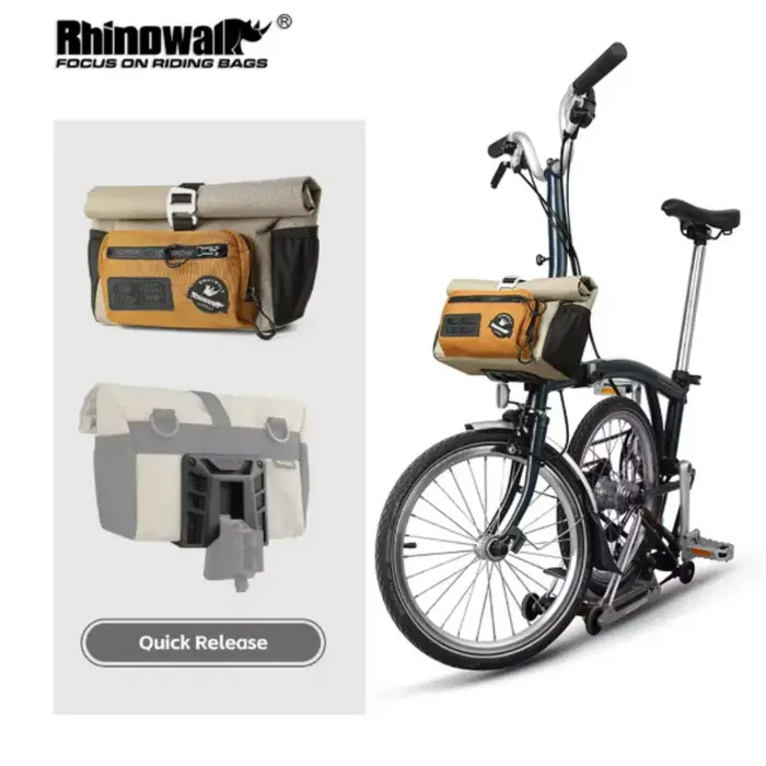 Rhinowalk sac de guidon de vélo sac de panier de Tube avant de 4L à dégagement rapide avec système MOLLE cyclisme urbain