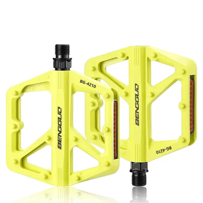 Pédales plates de vélo de route de montagne à Double roulement DU avec réflecteur