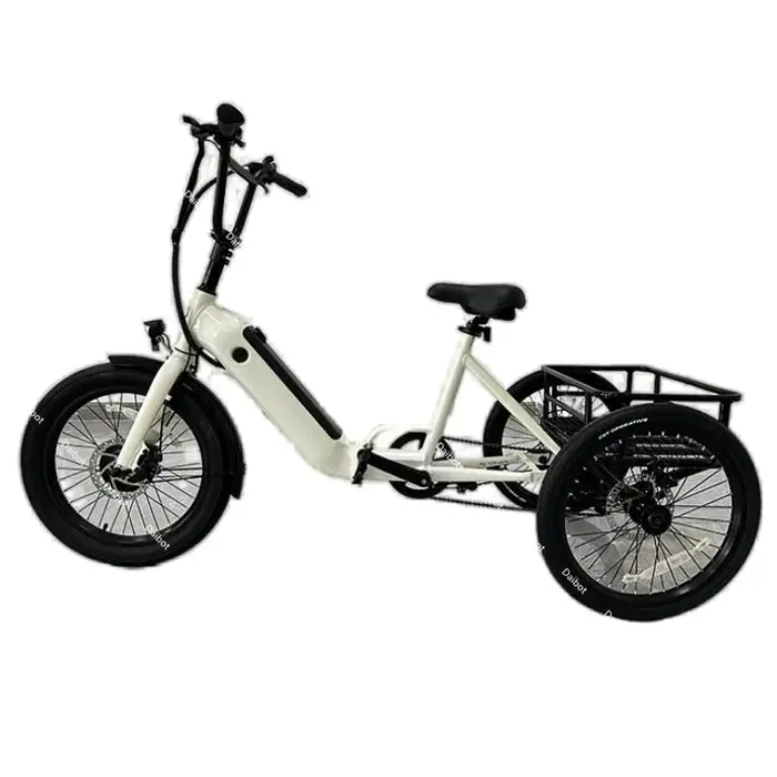 Puissant pliable léger 3 roues Cargo Tricycle électrique gros vélo pour adultes personnes âgées 500W