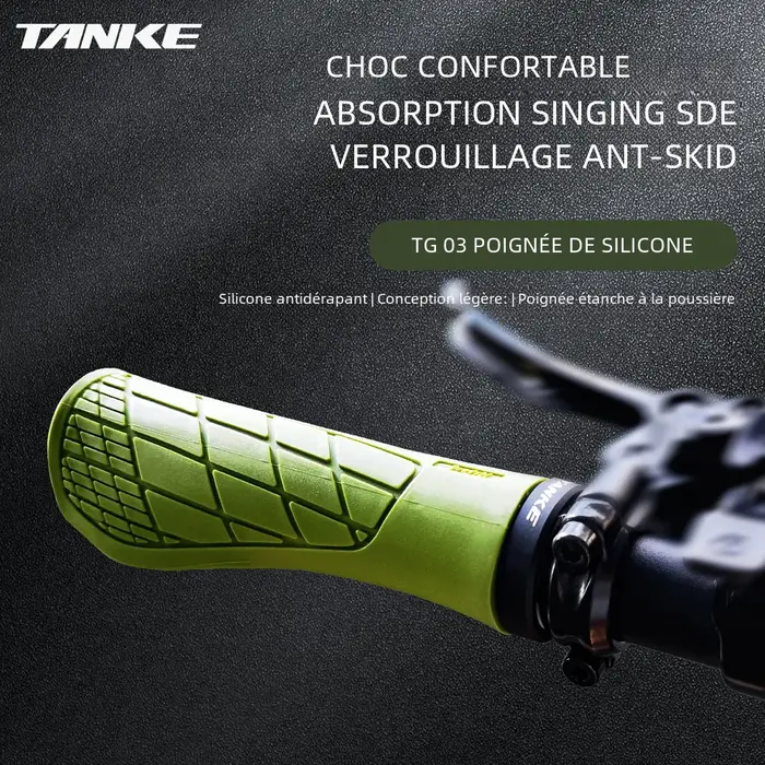 TANKE poignées de guidon en Silicone poignée vtt antichoc antidérapant montagne/route vélo
