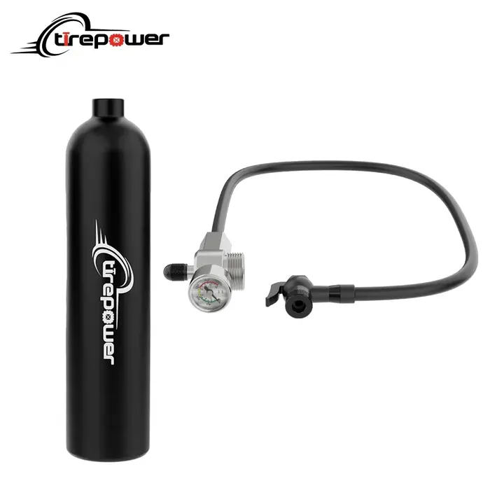 Pompe à vélo 1,3 L pour pneus tubeless/tubelessless, pression max. 200 PSI, compatible avec les valv