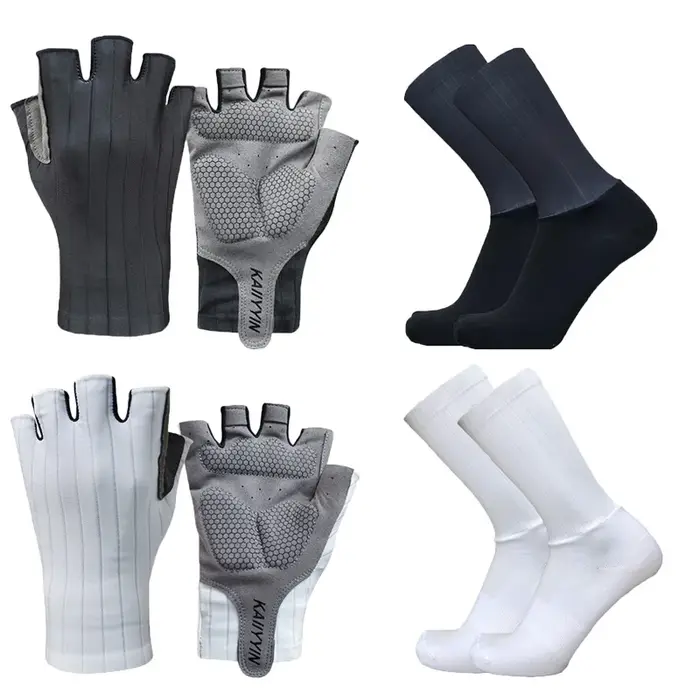 Nouveaux gants de cyclisme sur route chaussettes combinaison demi-doigt vélo hommes sport Aero