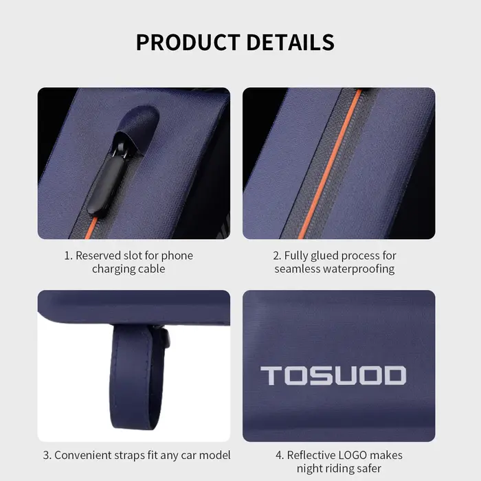 TOSUOD – sac de vélo imperméable pour tube supérieur