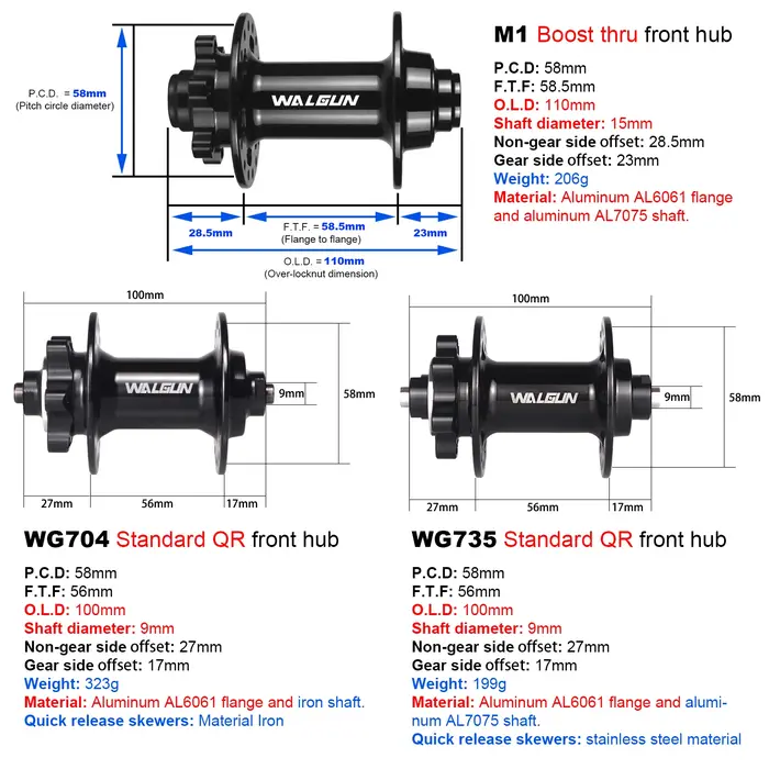 Moyeu de vélo avant pour moyeux de VTT vtt 28H 32H 36H