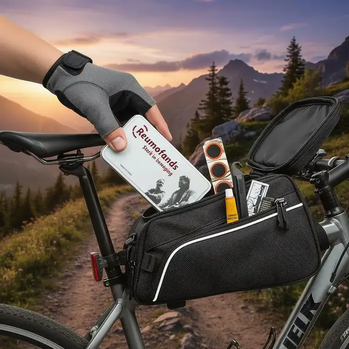Kit de réparation de pneus de vélo avec patchs en caoutchouc, leviers de démontage, colle et étui po