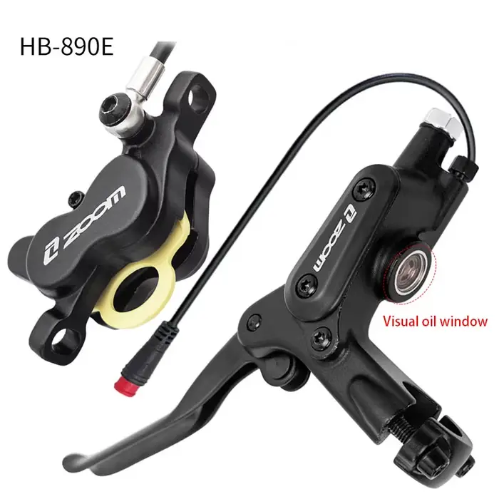 Frenos hydrauliques pour vélo électrique à 4 pistons ZOOM Fenêtre à huile visible et technologie de mise hors tension intelligente pour une sécurité et un contrôle ultimes