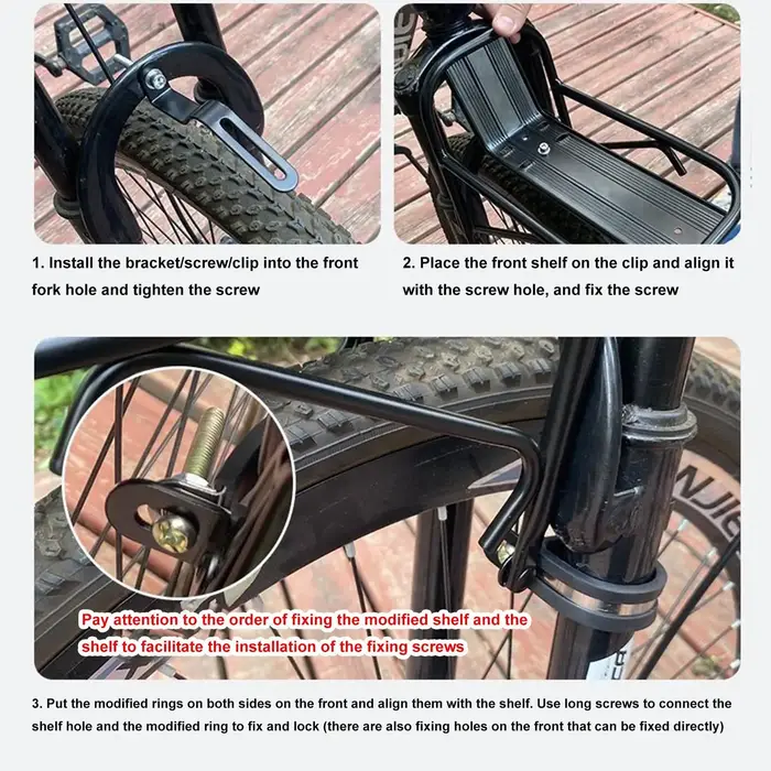 Porte-bagages avant de vélo en alliage d'aluminium