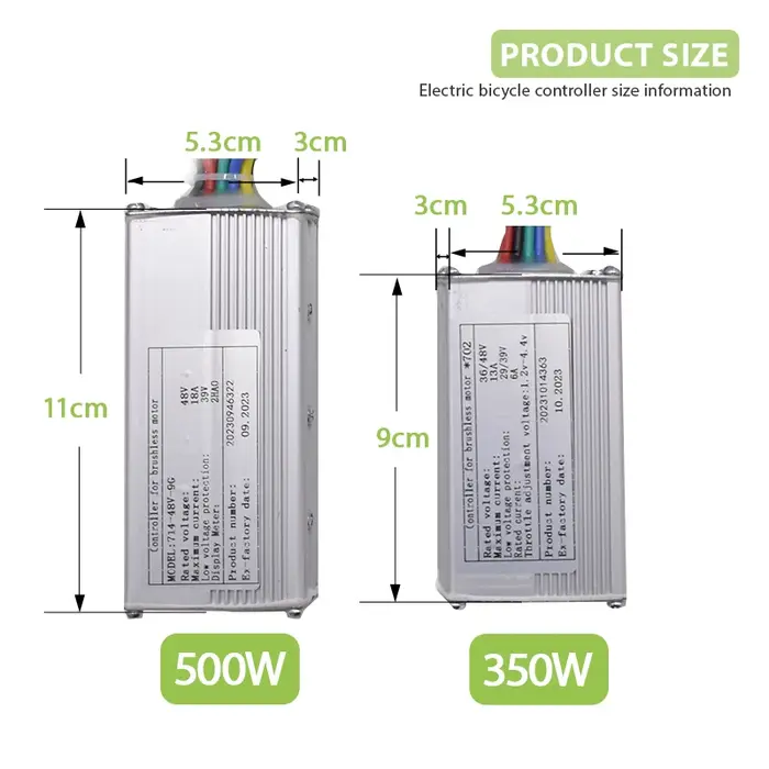 Contrôleur électrique sans balais 350W 500W 800W 36V 48V