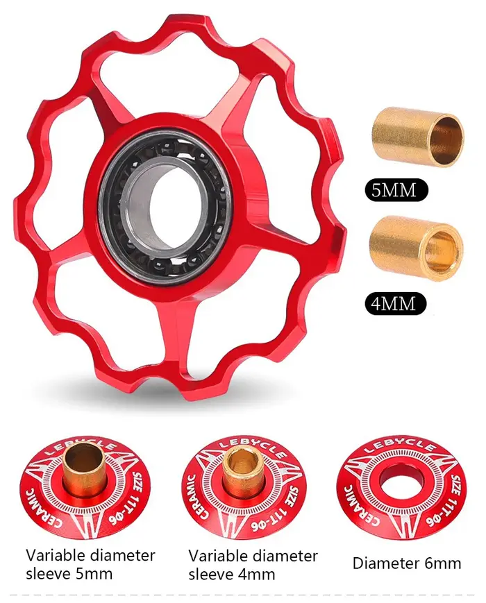 Dérailleurs de vélo poulie roue 9T/11T/13T/15T engrenage de guidage roulements en céramique/acier alliage d'aluminium