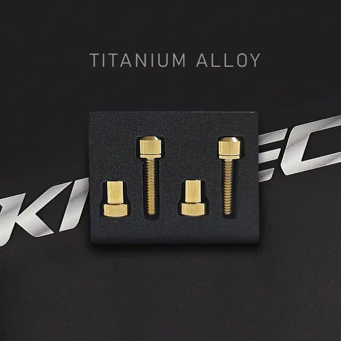 KRSEC – boulons de tige TC4 en alliage de titane M5x18mm, vis de tige de guidon de vélo avec rondell