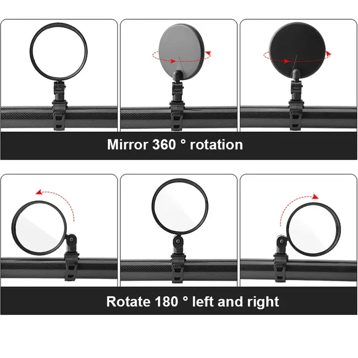1pc Rétroviseur de scooter électrique Vue arrière 360 ° Mini miroir rotatif pour Xiaomi M365