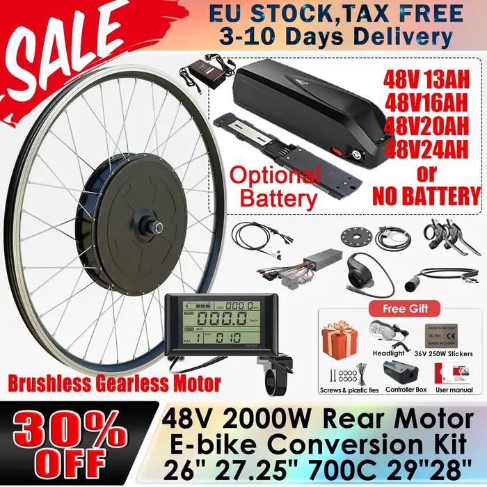 Kit de vélo électrique puissant 2000W 3000W avec moteur sans engrenage