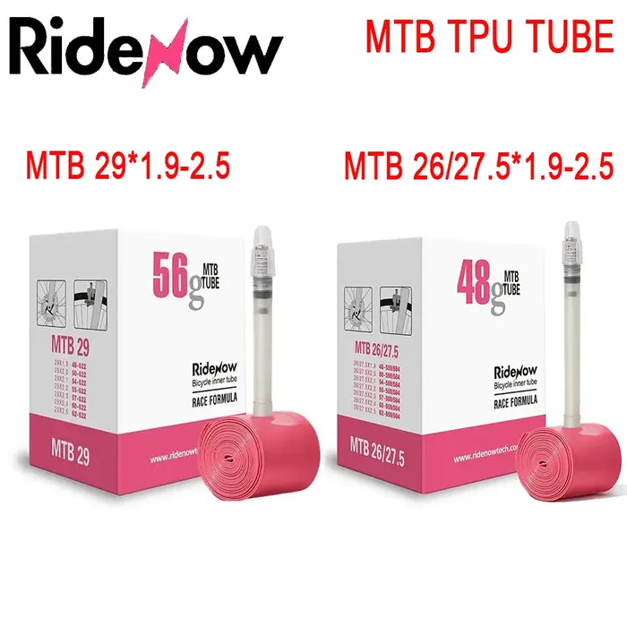 Ridenow vtt Tube TPU chambre à air de vélo ultralégère 26 pouces 27.5