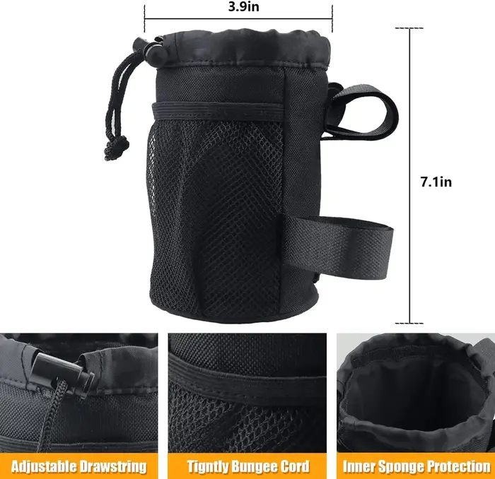 2in1 vélo guidon support pour téléphone vélo porte-bouteille d'eau maille poche universelle ajusteme