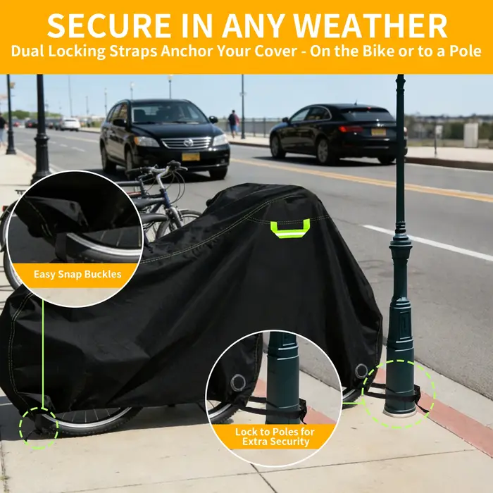 Housse de vélo 210D Oxford imperméable et anti-UV pour l'extérieur avec membrane