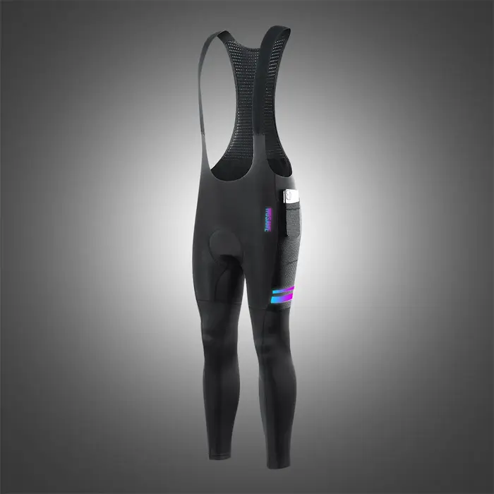 WOSAWE-Pantalon de Cyclisme Thermique Rembourré pour Homme, Collants de Vélo de Route, Bavoir Long, 