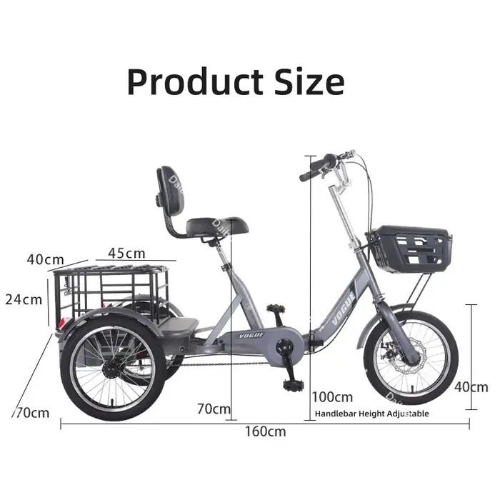 Tricycle électrique pliable pour adultes