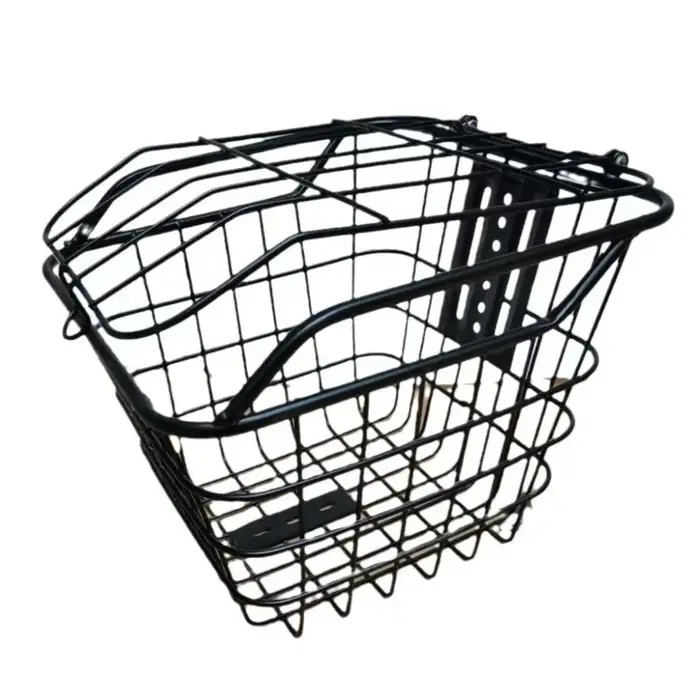 Panier en acier pour vélo de montagne, facile à installer, avec couvercle, réglable, fixe et durable.